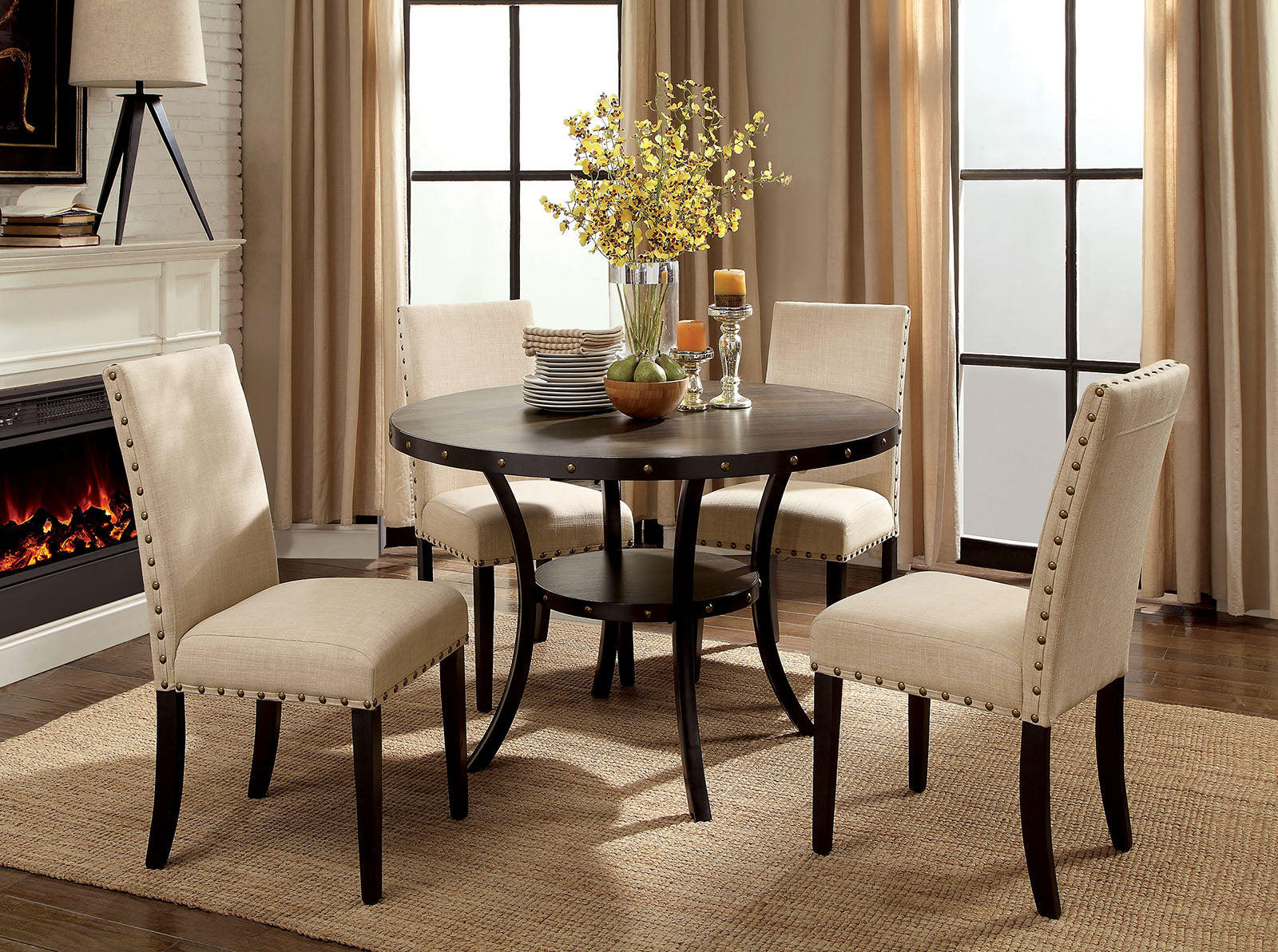 Kaitlin Light Walnut Round Dining Table - ATL FURNITURE