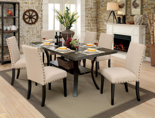Kaitlin Light Walnut 7 Pc. Dining Table Set - ATL FURNITURE