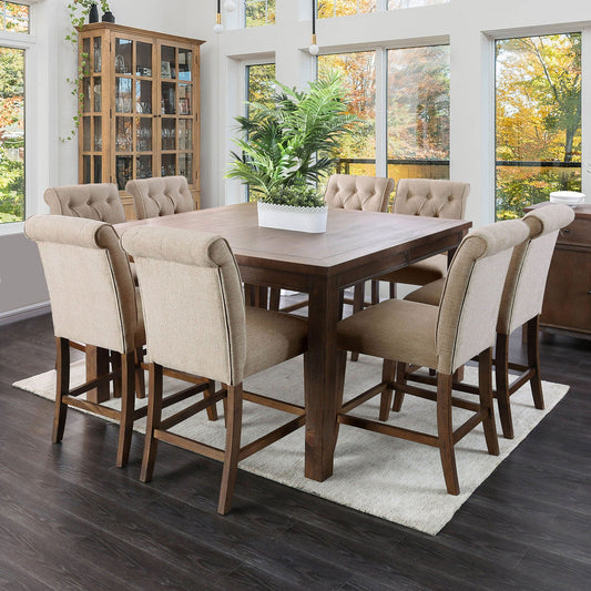 Sania III Rustic Oak 7 Pc. Counter Ht. Dining Table Set - ATL FURNITURE