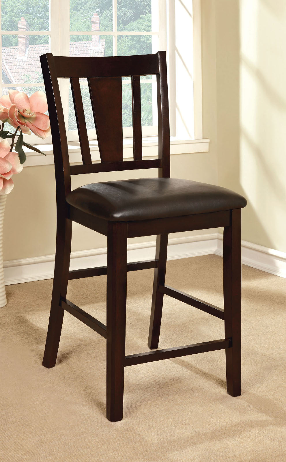 Bridgette II Espresso Counter Ht. Chair (2/CTN) - ATL FURNITURE