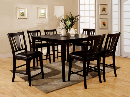 Bridgette II Espresso 7 Pc. Sq. Counter Ht. Table Set - ATL FURNITURE