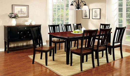 DOVER Black/Cherry Dining Table w/ 18" Leaf - ATL FURNITURE