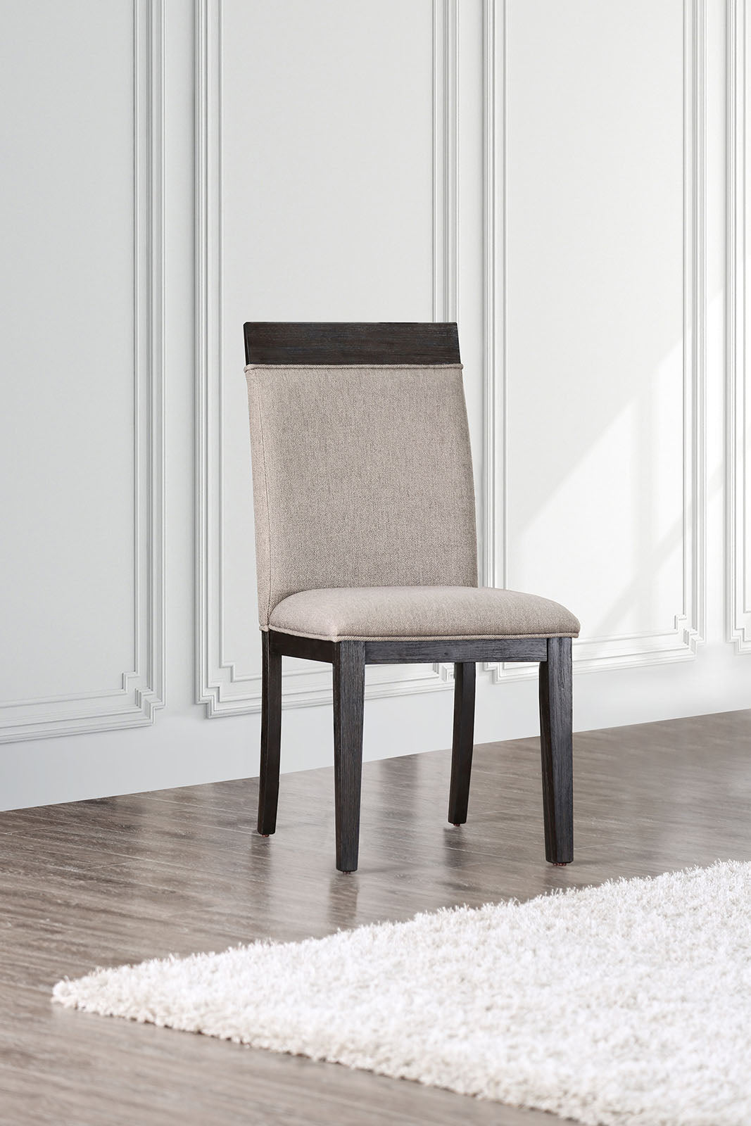 Modoc Espresso/Beige Side Chair (2/CTN) - ATL FURNITURE