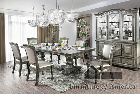 Alpena Gray 7 Pc. Dining Table Set (2AC+4SC) - ATL FURNITURE