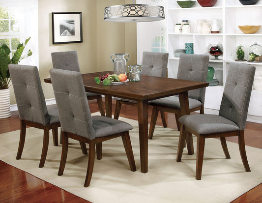 Abelone Gray, Walnut 7 Pc. Dining Table Set - ATL FURNITURE