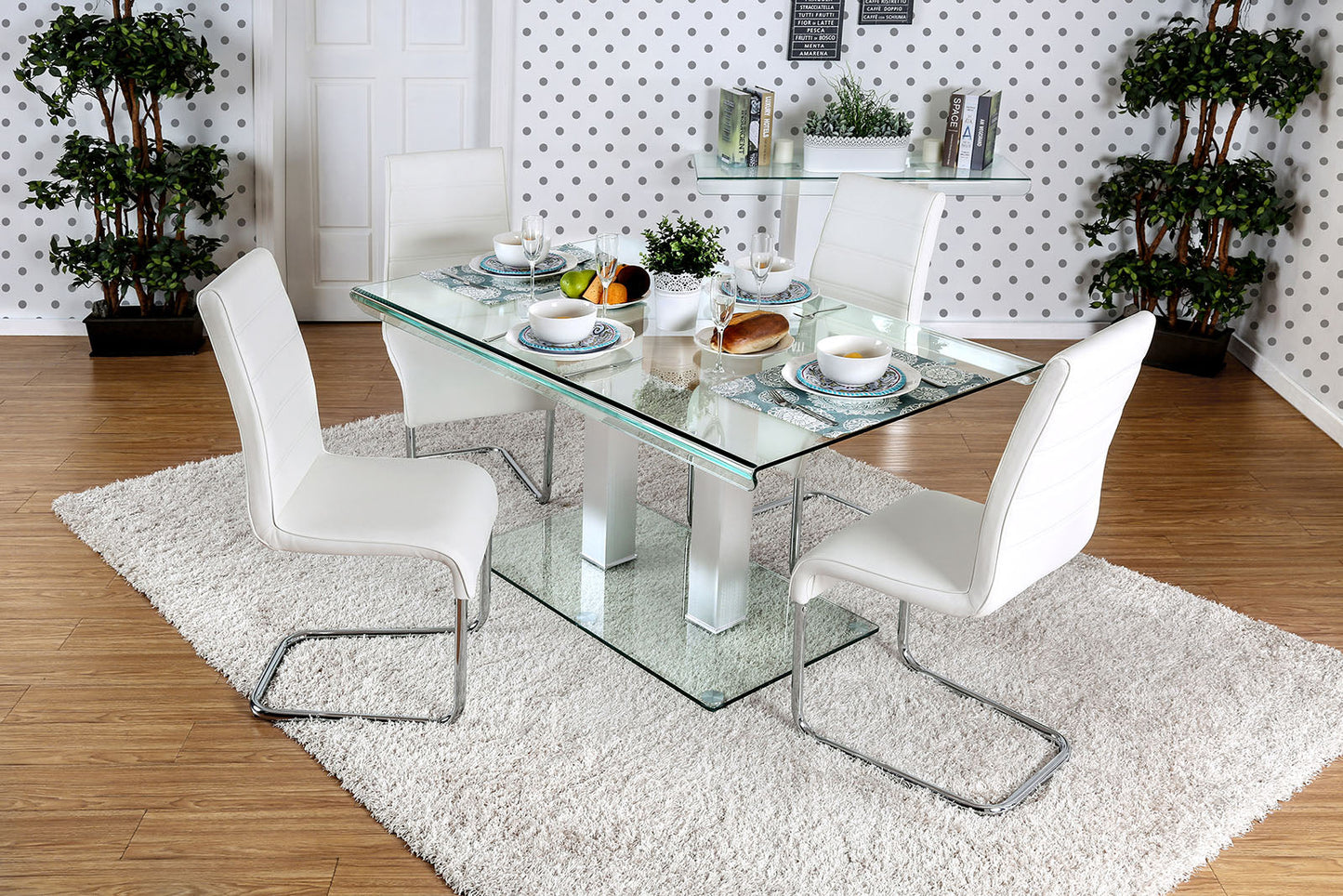 Richfield I Silver/Chrome Dining Table - ATL FURNITURE