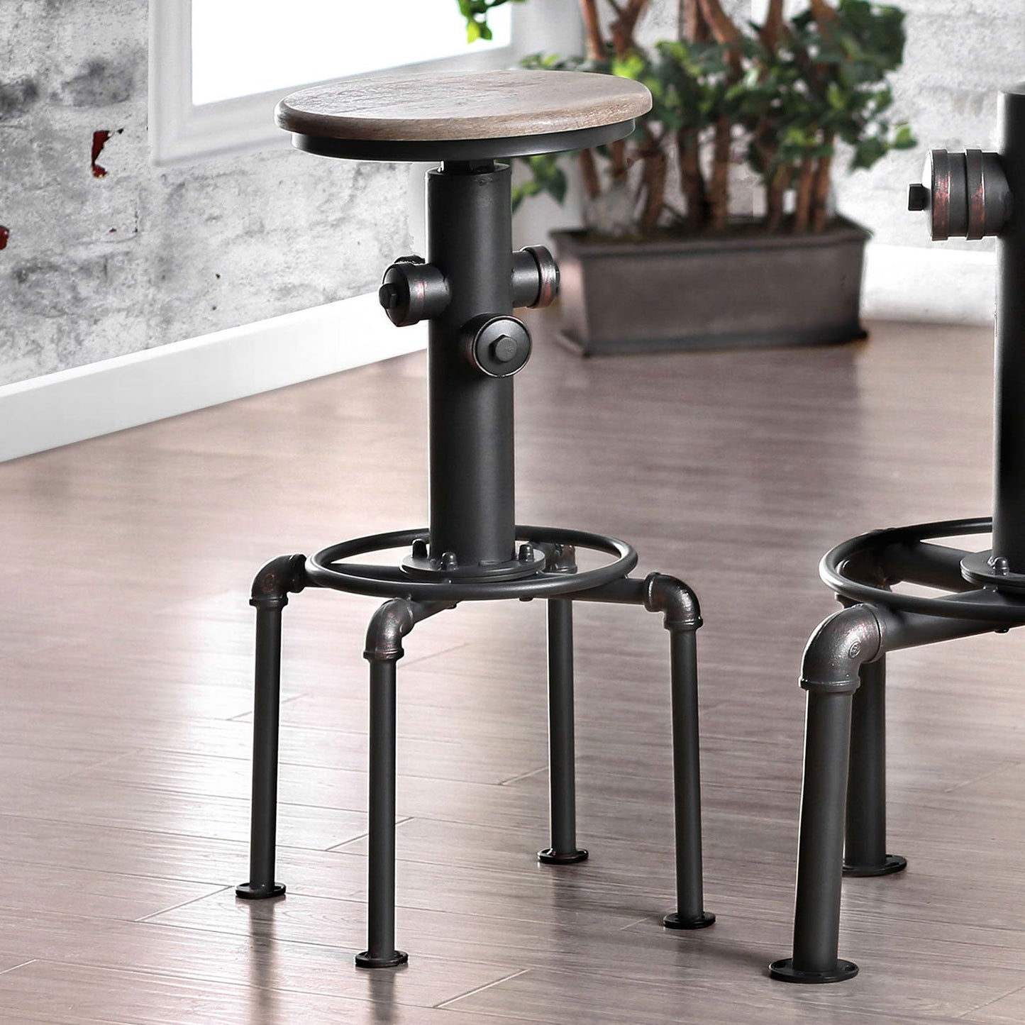 Foskey Antique Black Bar Stool (2/CTN) - ATL FURNITURE