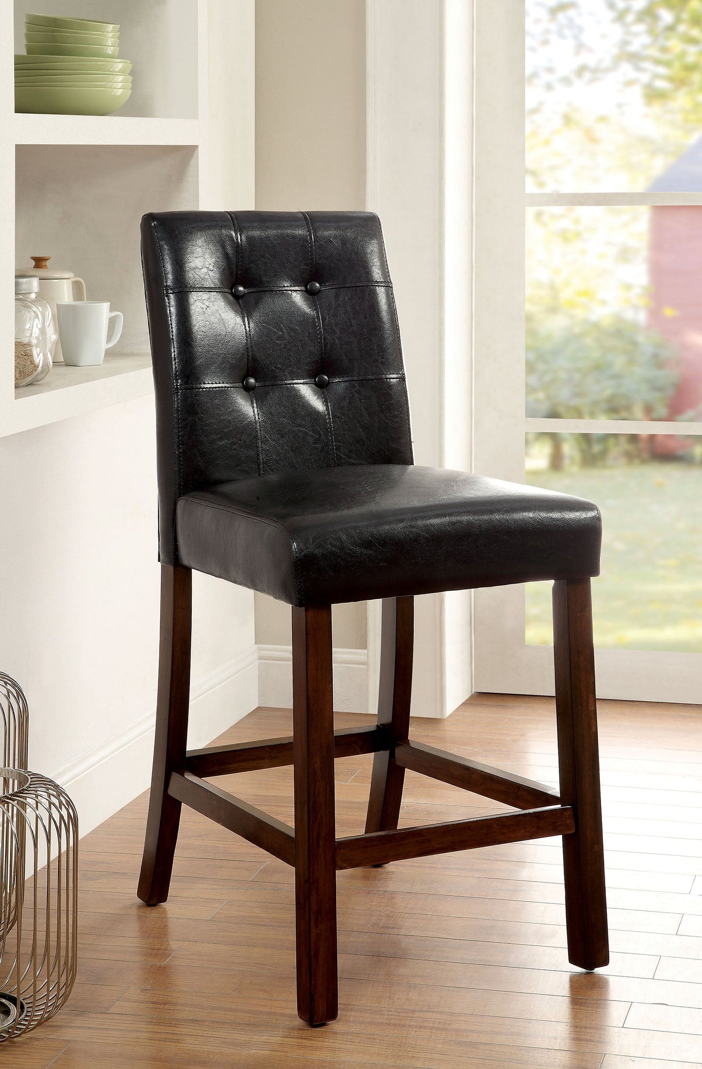 Marstone II Brown Cherry/Black Counter Ht. Chair (2/CTN) - ATL FURNITURE
