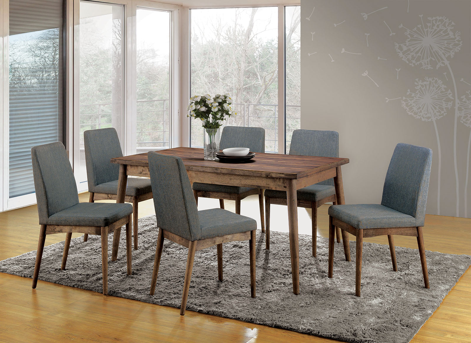 Eindride Natural Tone 7 Pc. Dining Table Set - ATL FURNITURE