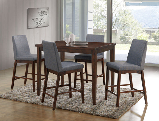 Marten Brown Cherry/Gray 5 Pc. Counter Ht. Dining Table Set - ATL FURNITURE