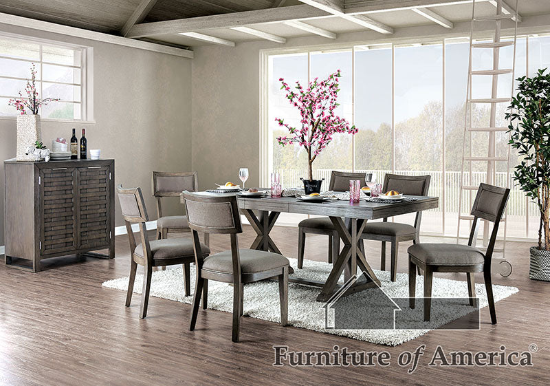 Leeds Gray 7 Pc. Dining Table Set - ATL FURNITURE