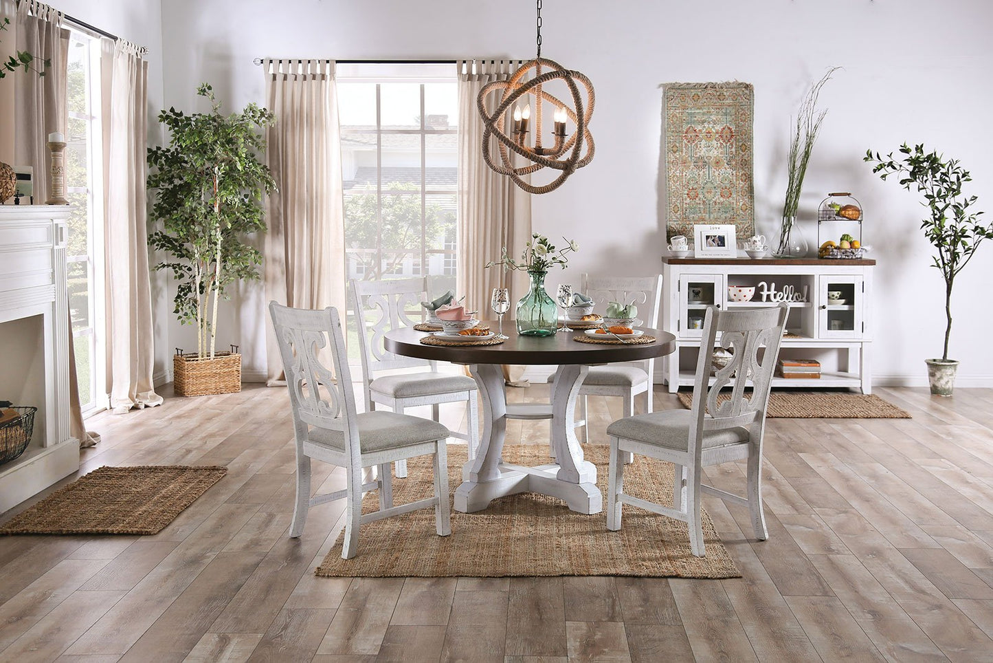 Auletta Transitional 5 Pc. Dining Table Set - ATL FURNITURE