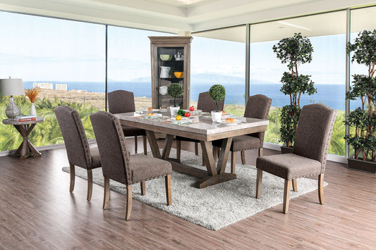 Bridgen Natural 6 Pc. Dining Table Set w/ Bench - ATL FURNITURE