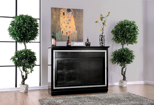 Alena Black Bar Table w/ LED Touch Light & Mirror - ATL FURNITURE