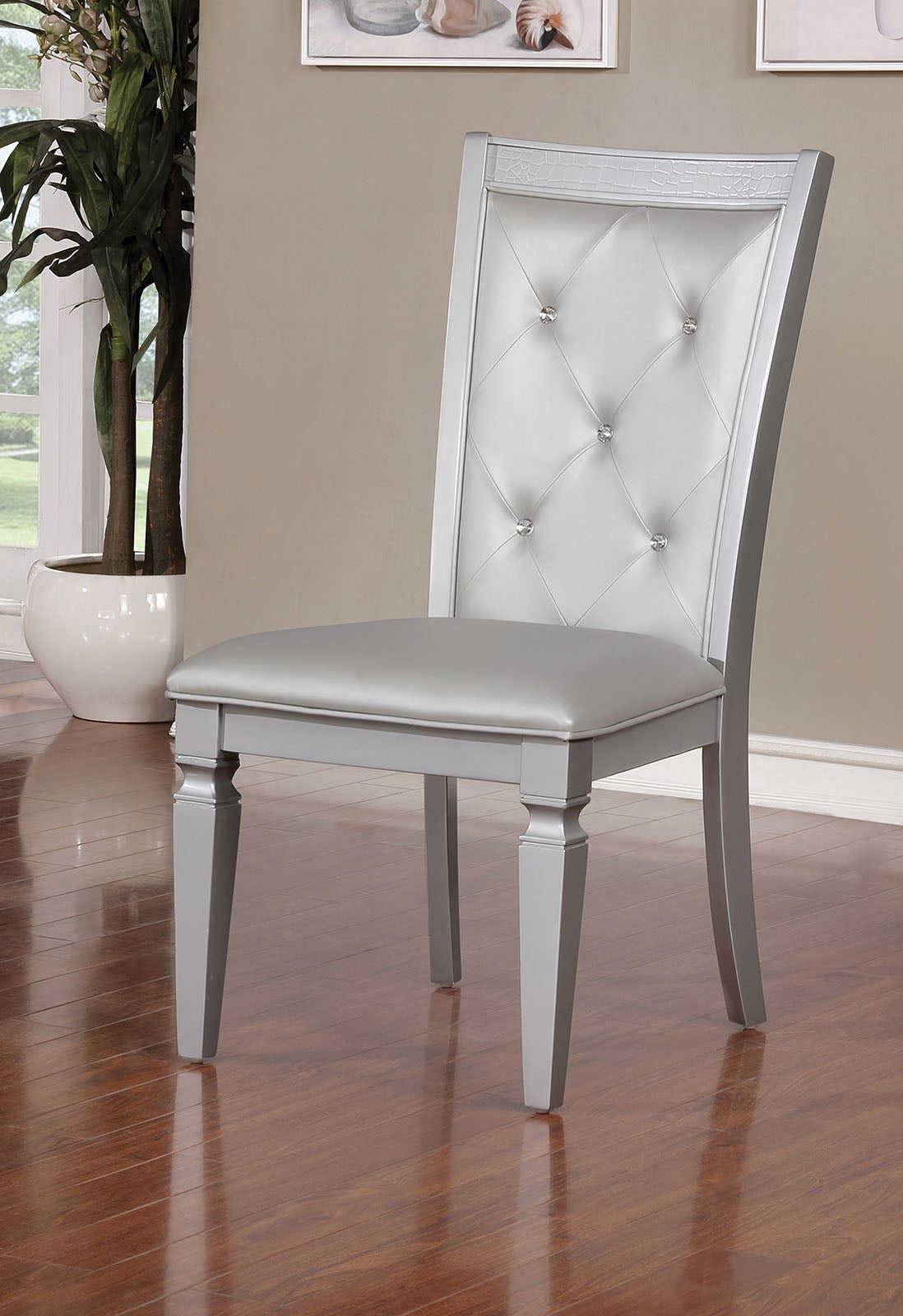 Alena Silver SIDE CHAIR (2/CTN) - ATL FURNITURE