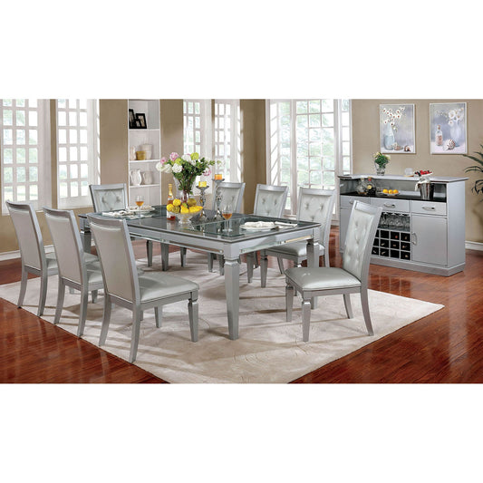 Alena Silver 7 Pc. Dining Table Set - ATL FURNITURE