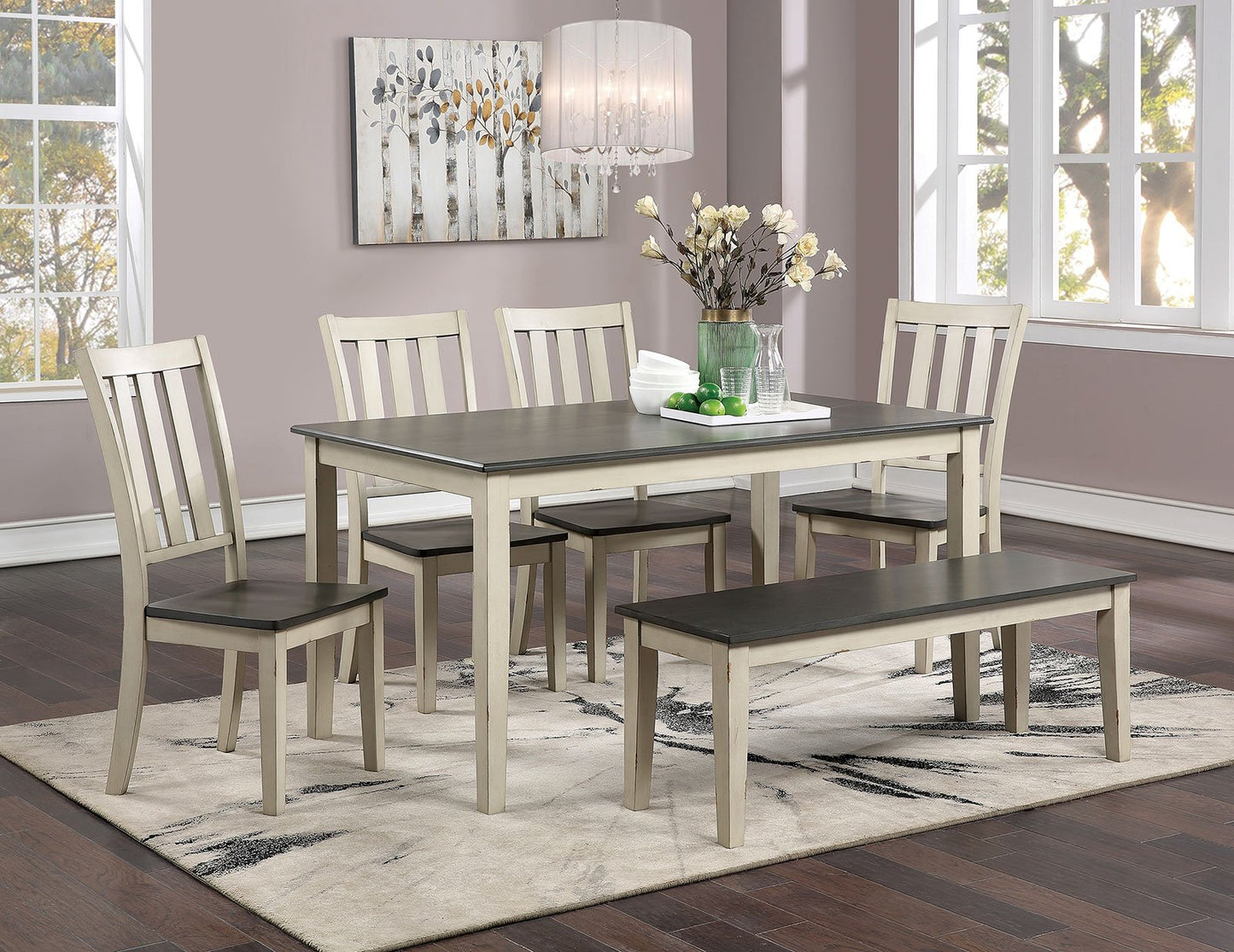 Frances Rustic 6 Pc. Dining Table Set - ATL FURNITURE