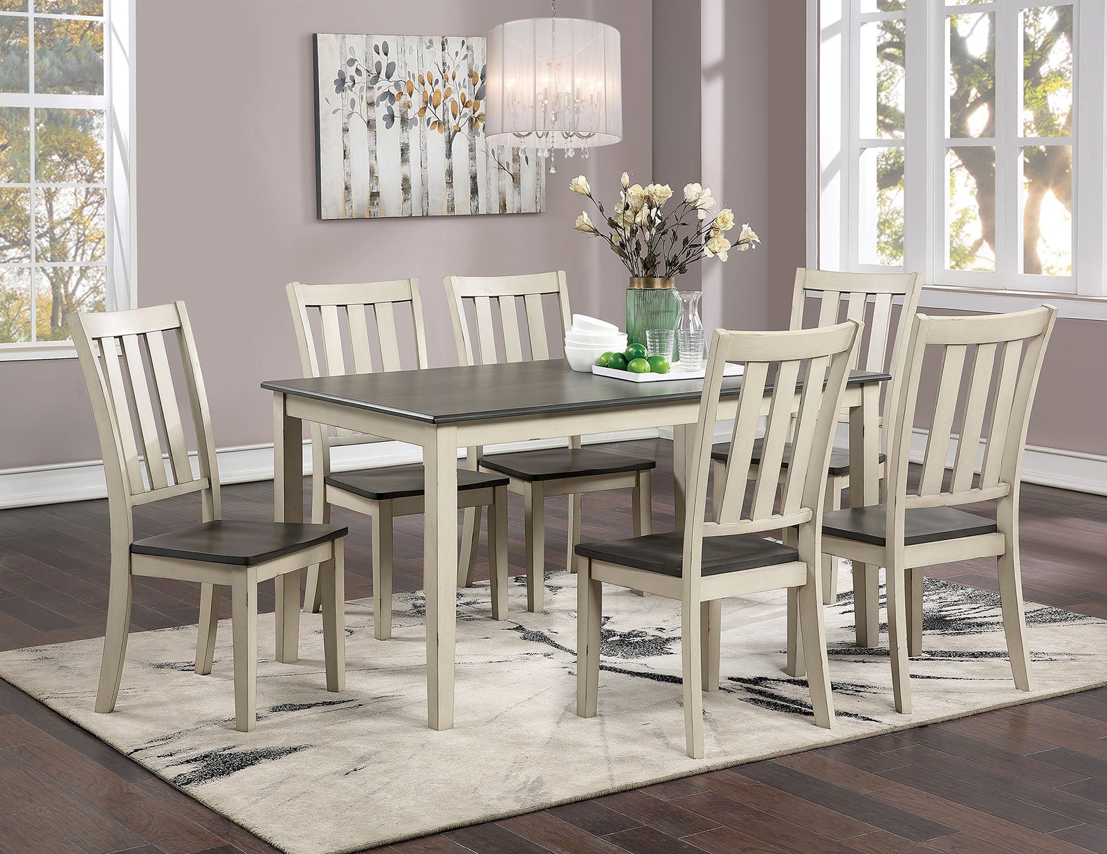 Frances Rustic 7 Pc. Dining Table Set - ATL FURNITURE