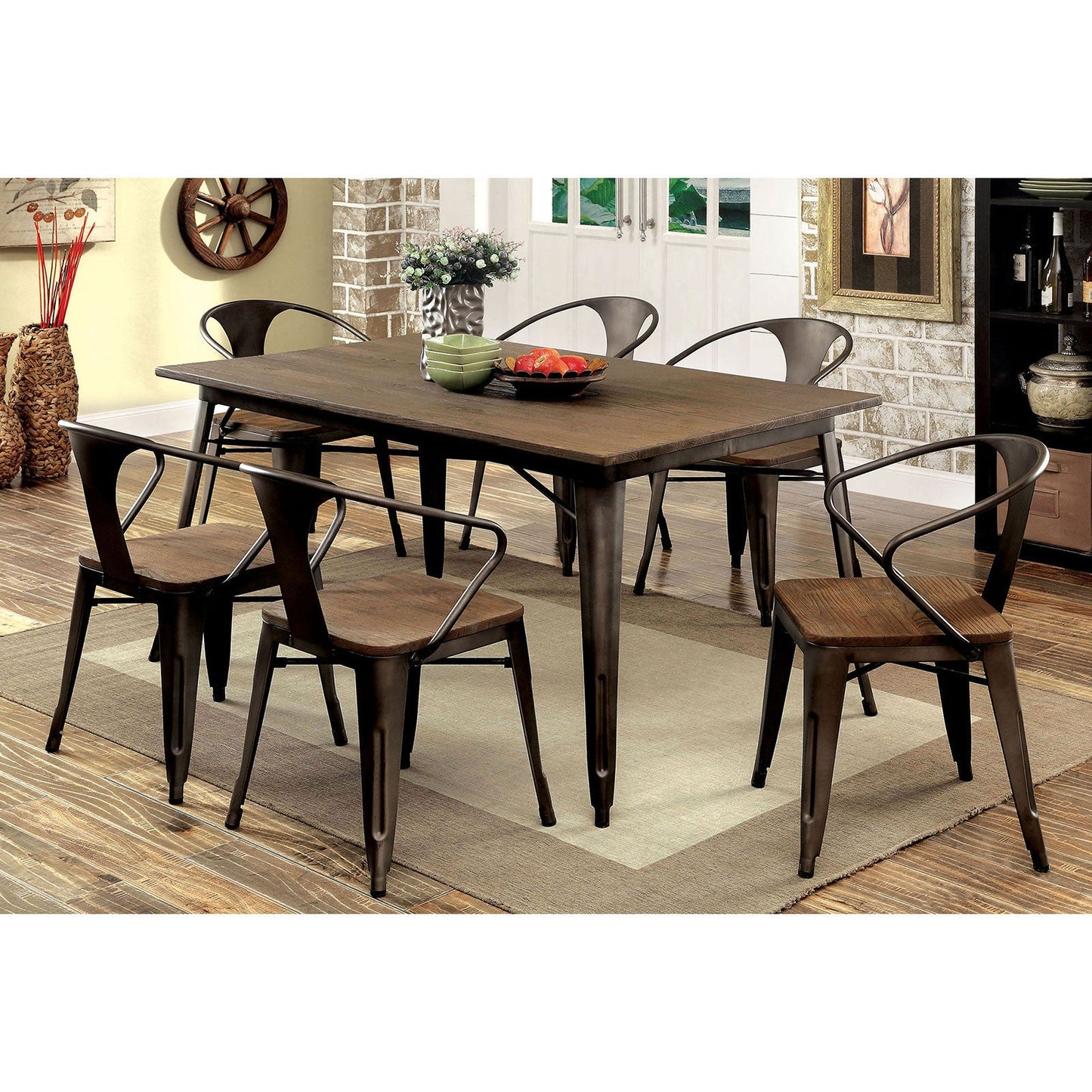 COOPER I Dark Bronze/Espresso Dining Table - ATL FURNITURE