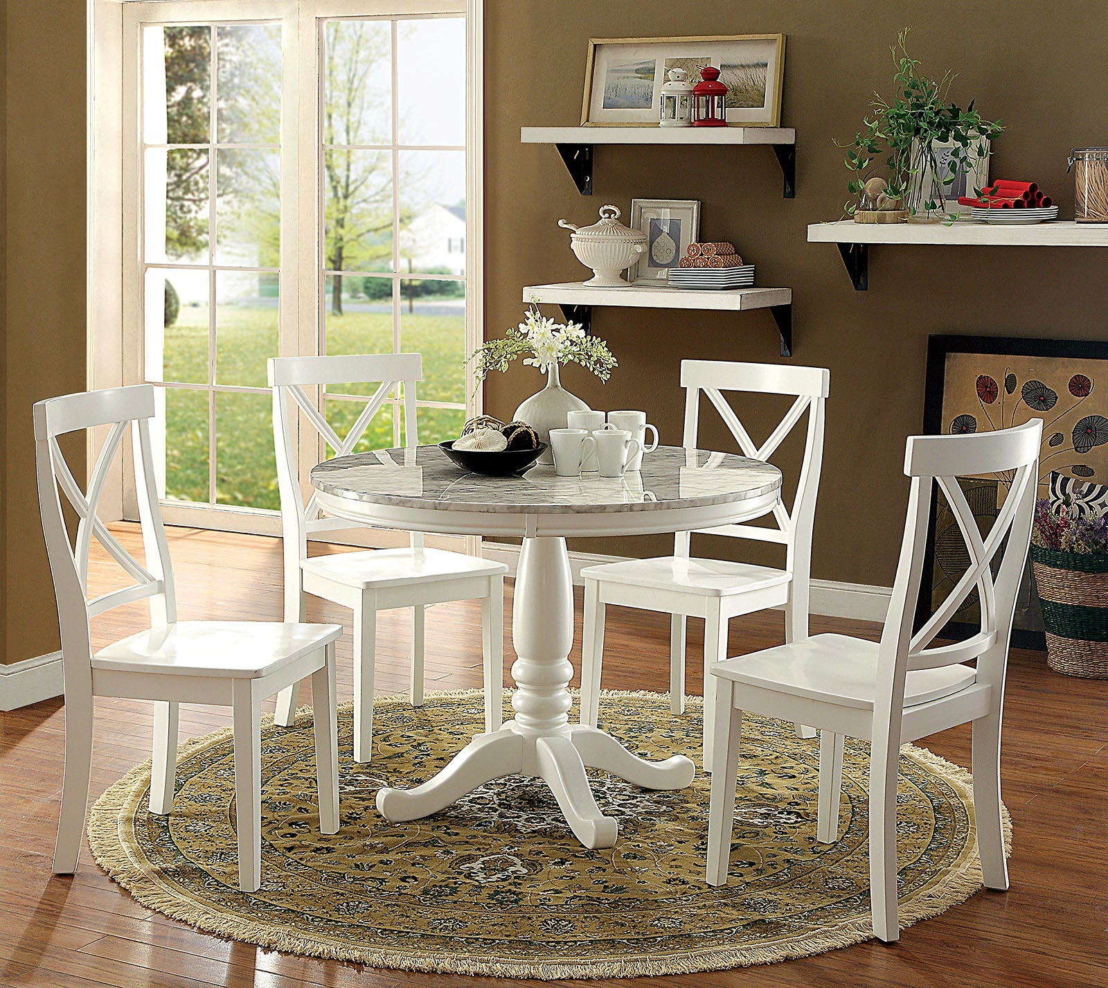 PENELOPE White Round Table - ATL FURNITURE