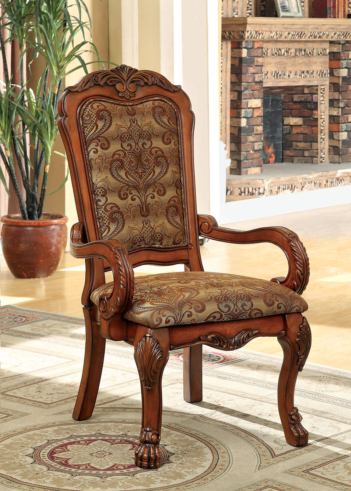 Medieve Antique Oak Arm Chair (2/CTN) - ATL FURNITURE