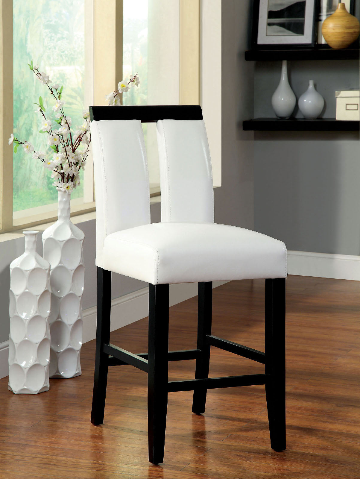 LUMINAR II Black/White Counter Ht. Chair (2/CTN) - ATL FURNITURE