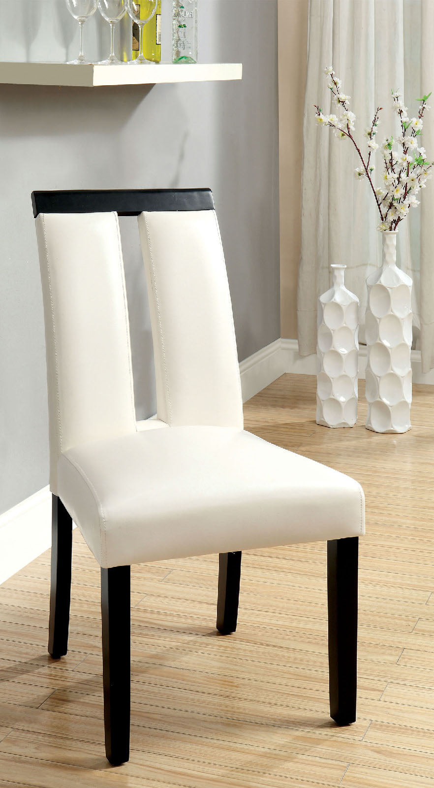 Luminar Black/White Side Chair (2/CTN) - ATL FURNITURE
