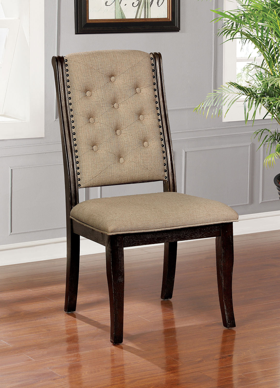Patience Dark Walnut Side Chair (2/CTN) - ATL FURNITURE
