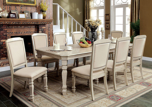 HOLCROFT Antique White 7 Pc. Dining Table Set - ATL FURNITURE