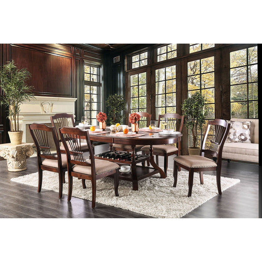 Jordyn Brown Cherry 7 Pc. Dining Table Set - ATL FURNITURE