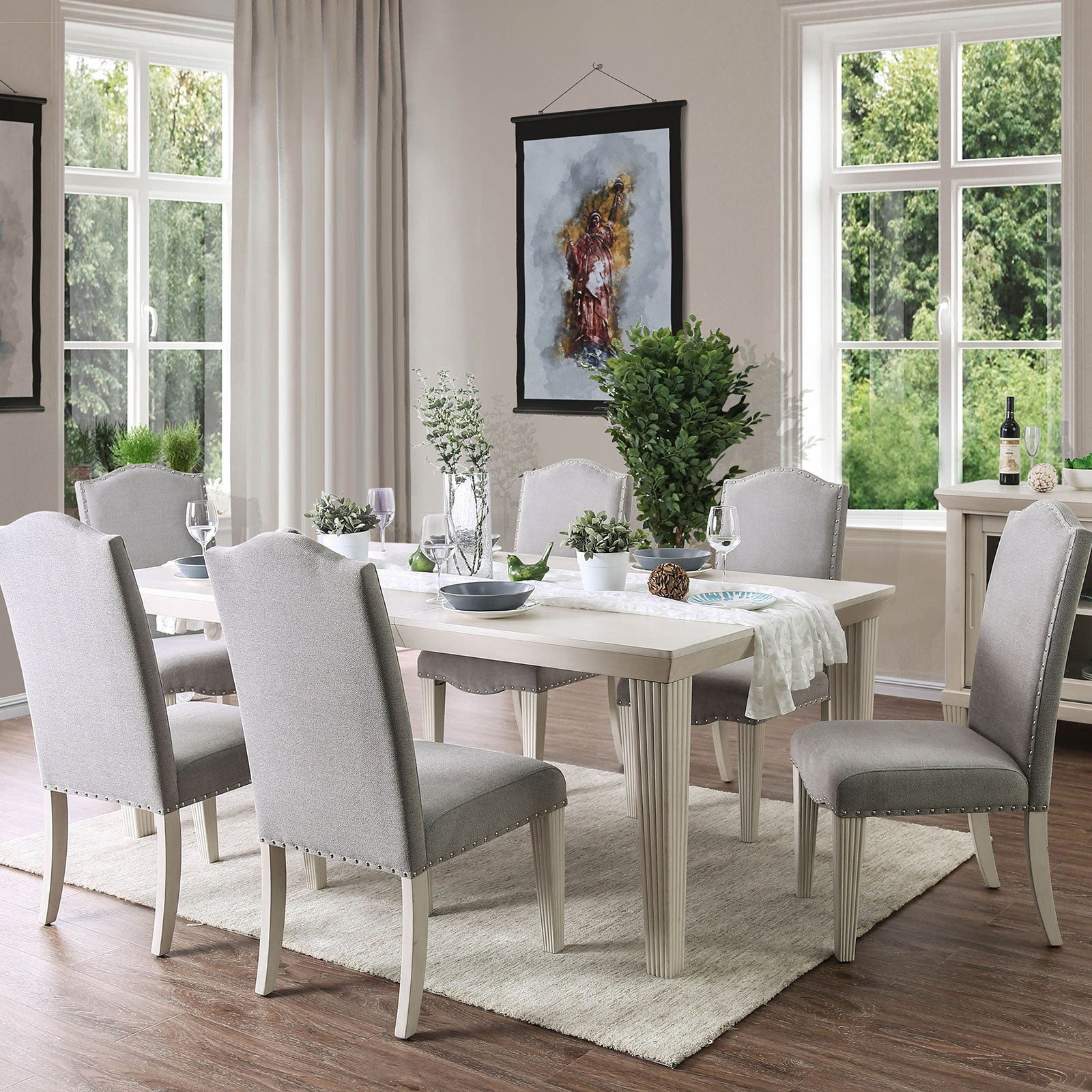 Daniella Antique White Dining Table - ATL FURNITURE