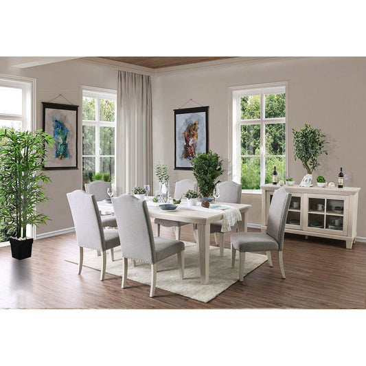 Daniella Antique White 7 Pc. Dining Table Set - ATL FURNITURE