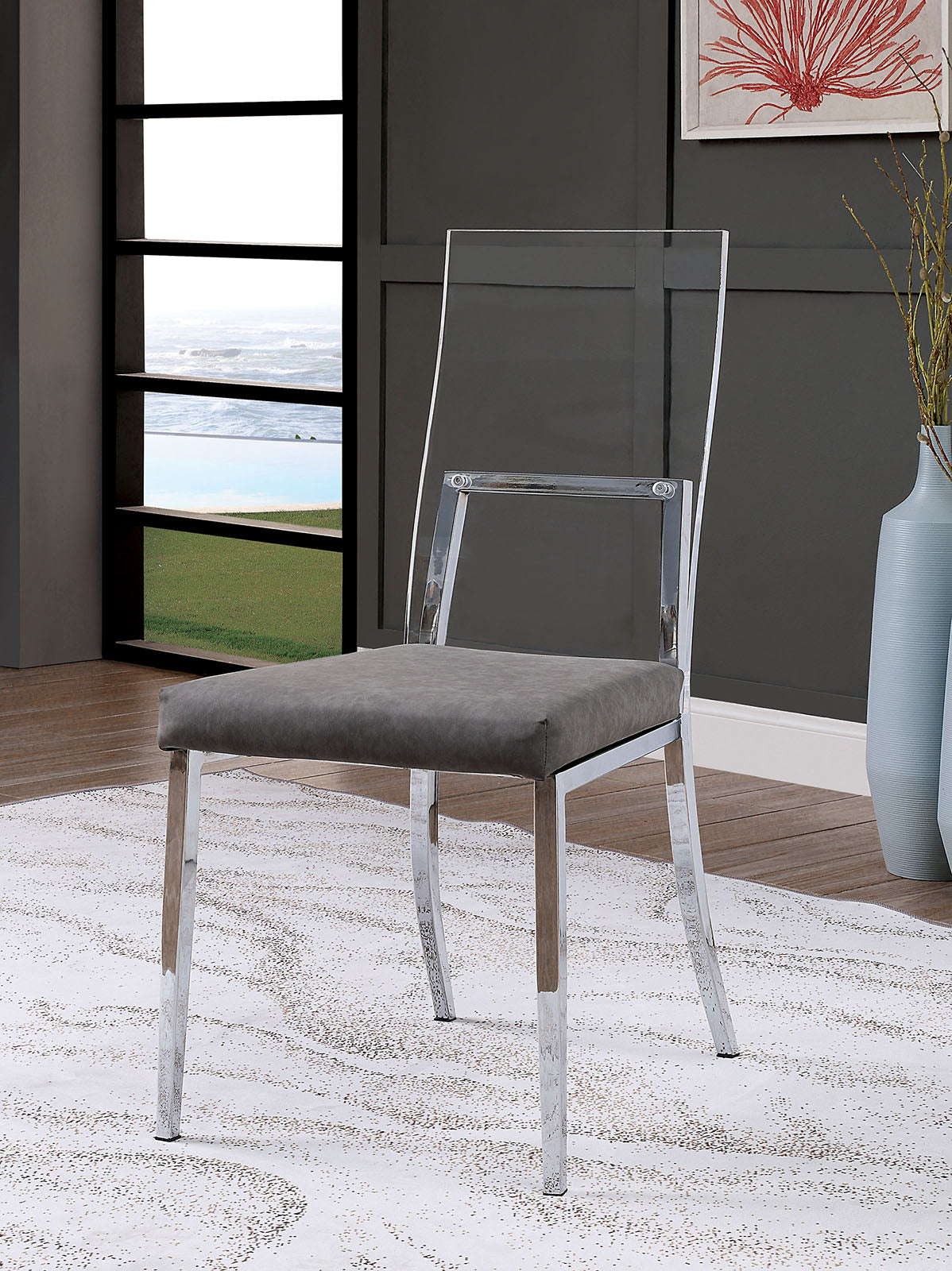 Casper Chrome Side Chair (2/CTN) - ATL FURNITURE