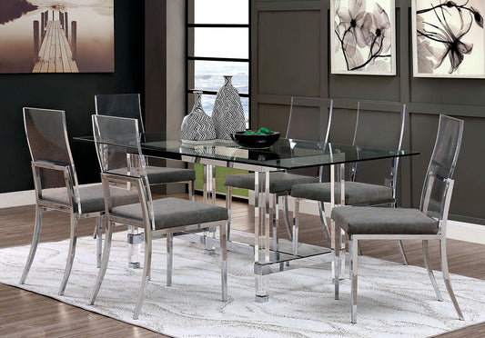 Casper Chrome 7 Pc. Dining Table Set - ATL FURNITURE