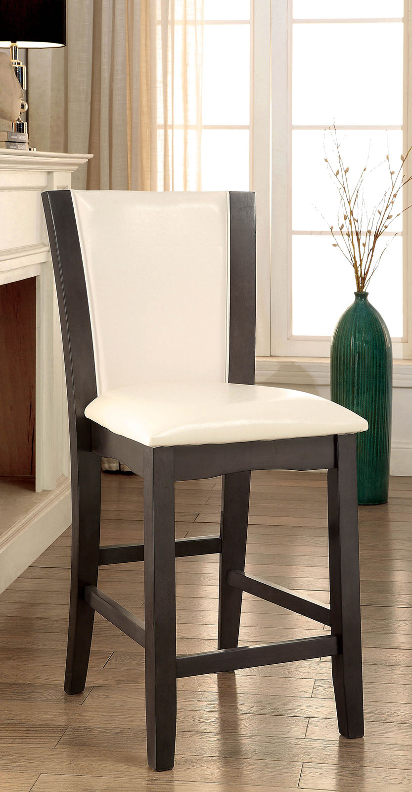 MANHATTAN III Gray/White Counter Ht. Chair - ATL FURNITURE
