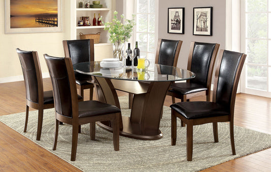 MANHATTAN I Brown Cherry 7 Pc. Oval Dining Table Set - ATL FURNITURE