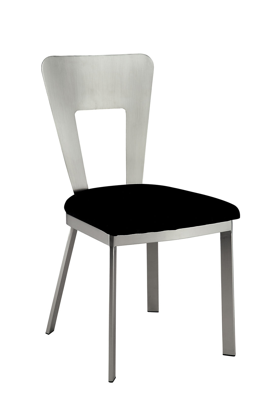 NOVA Silver/Black Side Chair (2/CTN) - ATL FURNITURE
