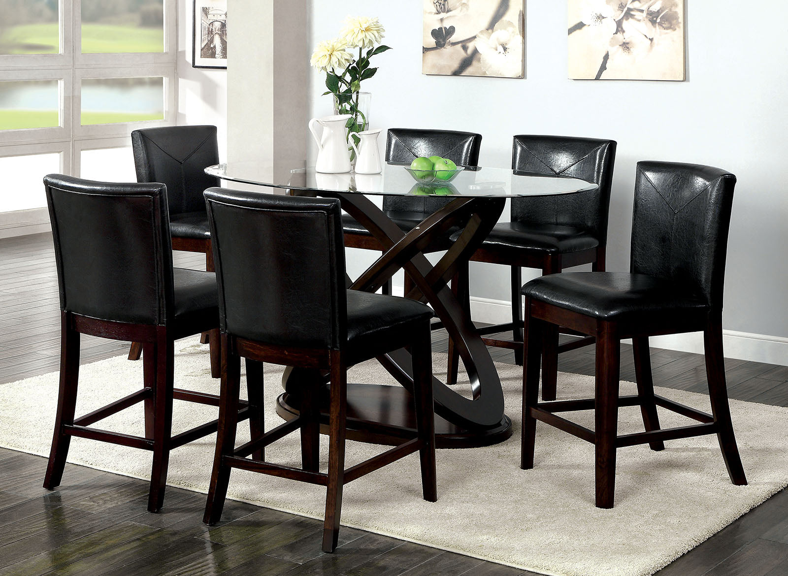 Atenna II Dark Walnut Oval Counter Ht. Table - ATL FURNITURE