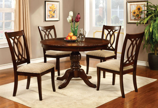 Carlisle Brown Cherry 5 Pc. Round Dining Table Set - ATL FURNITURE