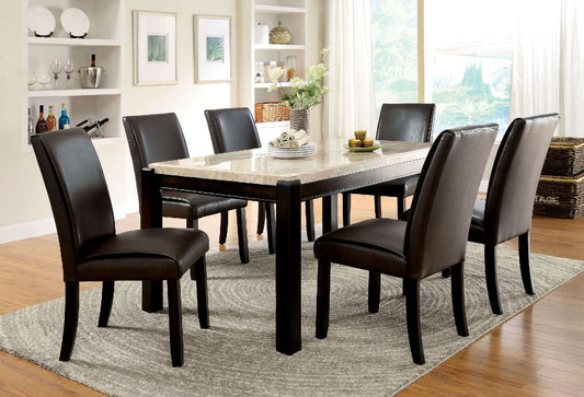 GLADSTONE I Black/Black 7 Pc. Dining Table Set - ATL FURNITURE