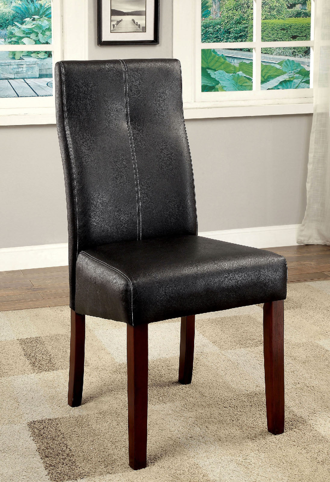 BONNEVILLE I Brown Cherry/Black Side Chair (2/CTN) - ATL FURNITURE
