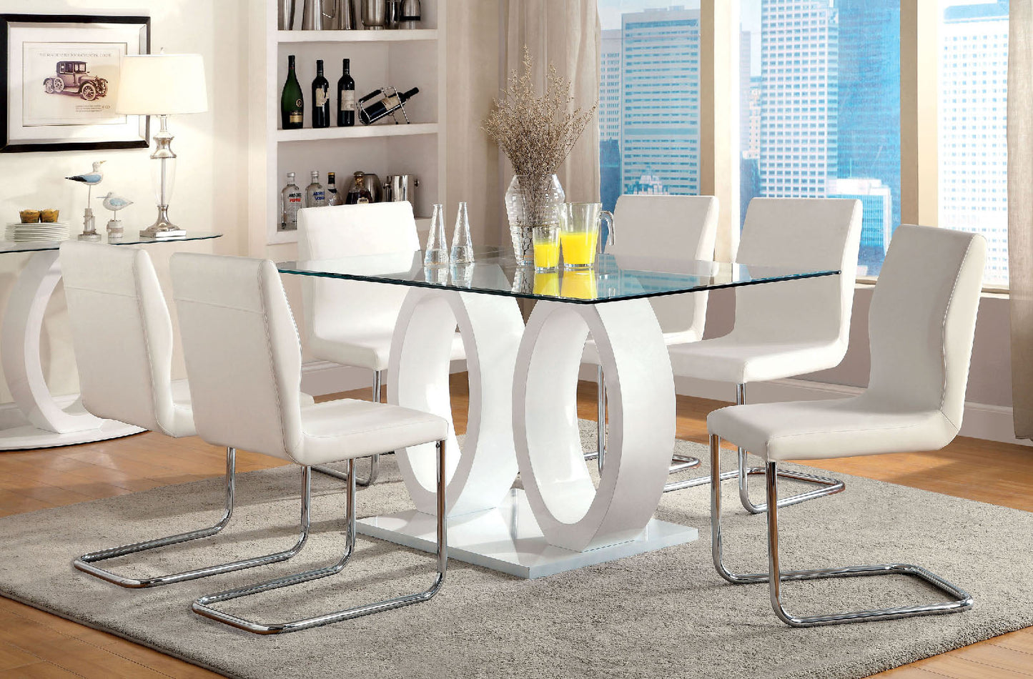 LODIA I White Dining Table - ATL FURNITURE