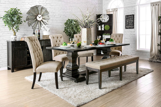 Nerissa Antique Black 7 Pc. Dining Table Set - ATL FURNITURE