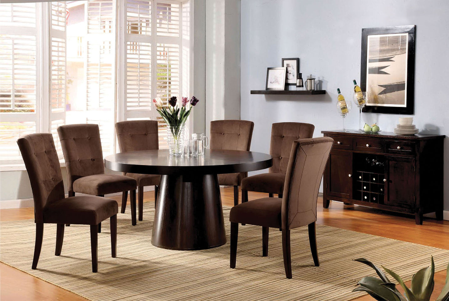 Havana Espresso 7 Pc. Dining Table Set - ATL FURNITURE