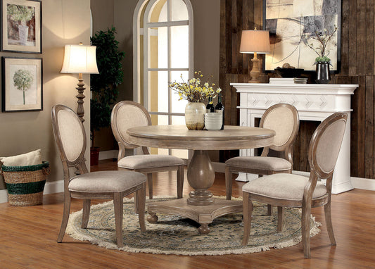 Kathryn Rustic Dark Oak, Ivory 7 Pc. Dining Table Set - ATL FURNITURE