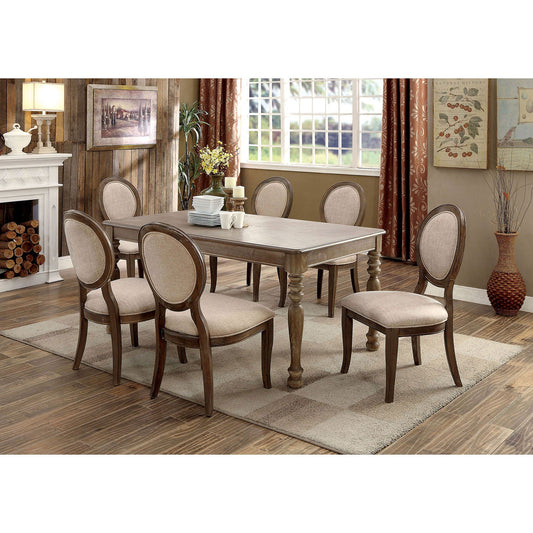 Kathryn Rustic Dark Oak Dining Table, Rustic Oak - ATL FURNITURE