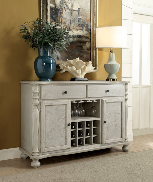 Kathryn Antique White Server, White - ATL FURNITURE