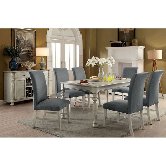Kathryn Antique White 7 Pc. Dining Table Set - ATL FURNITURE