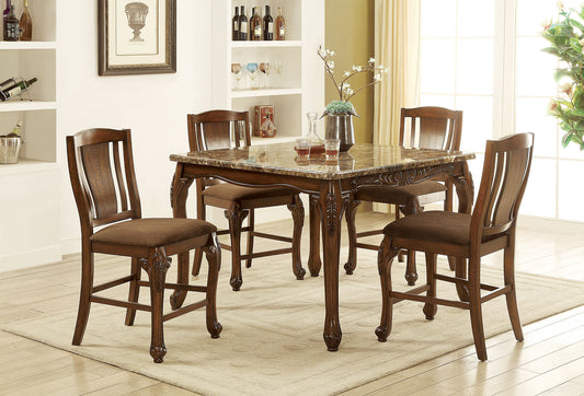 JOHANNESBURG Brown Cherry, Brown 5 Pc. Counter Ht. Table Set - ATL FURNITURE