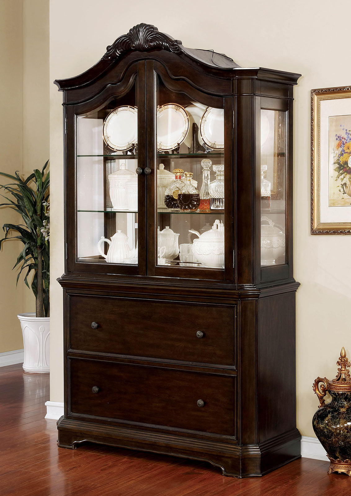 Rosalina Walnut Hutch & Buffet - ATL FURNITURE